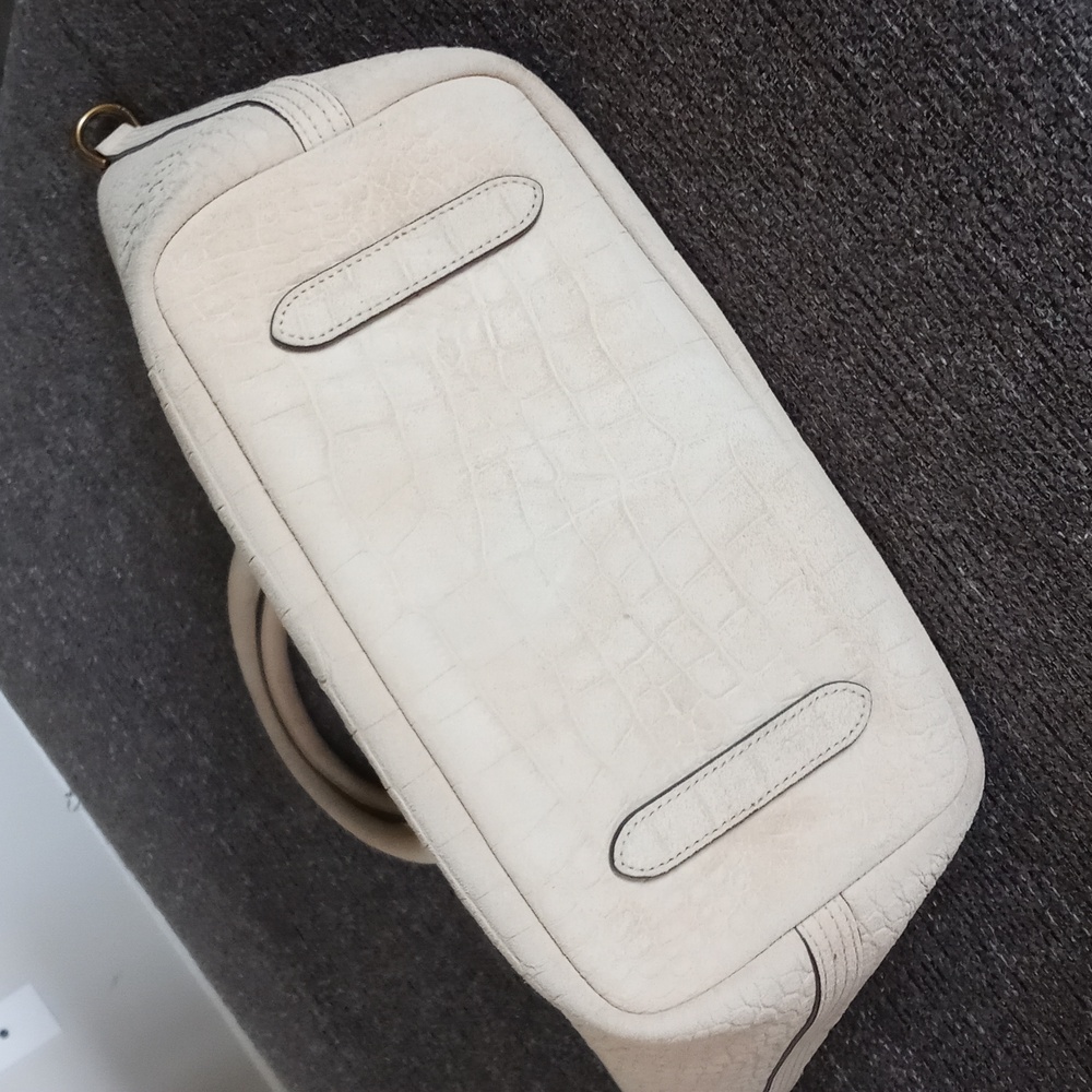 🌞HTF Polo Ralph Lauren🌞 - Suede Croc-Embossed Medium Bellport Tote Bag - Picture 7 of 16